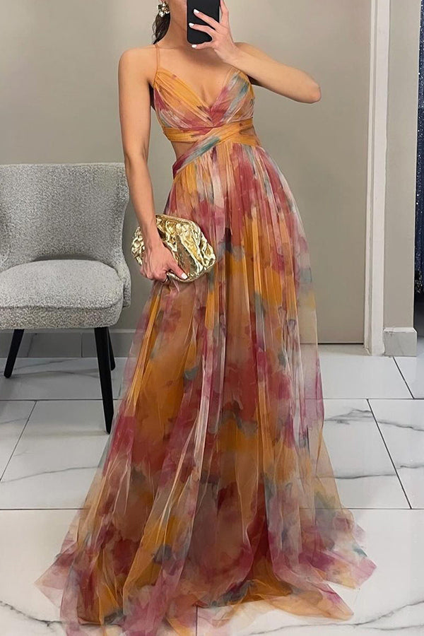 Robe élégante femme – Robe fluide à fleurs pour cérémonie et soirée chic