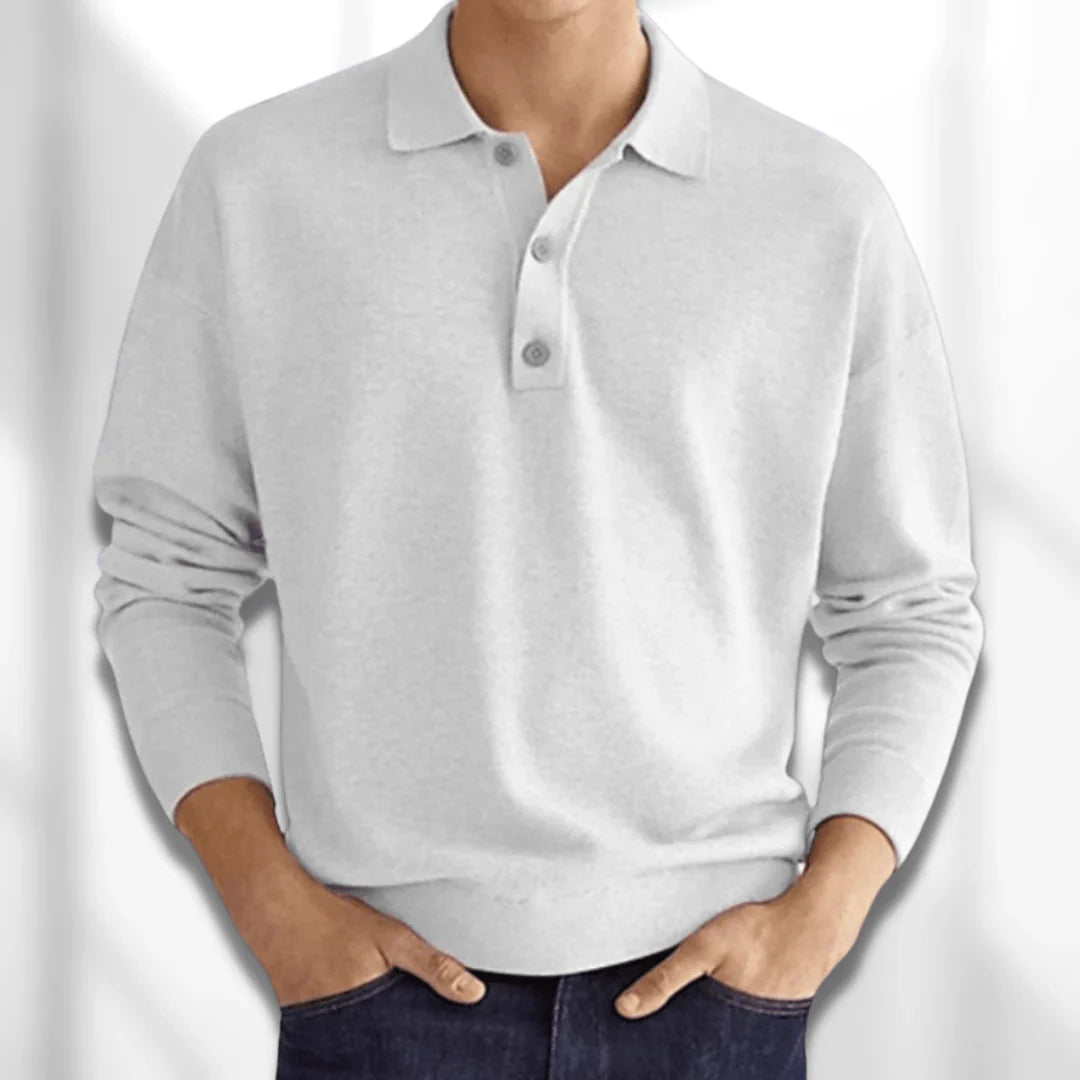 Polo à manches longues homme – T-shirt élégant en coton pour casual chic