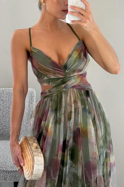 Robe élégante femme – Robe fluide à fleurs pour cérémonie et soirée chic