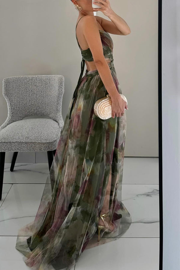 Robe élégante femme – Robe fluide à fleurs pour cérémonie et soirée chic