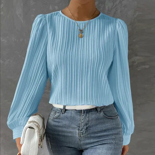 Blouse femme à plis – Top élégant en tissu léger pour occasions spéciales